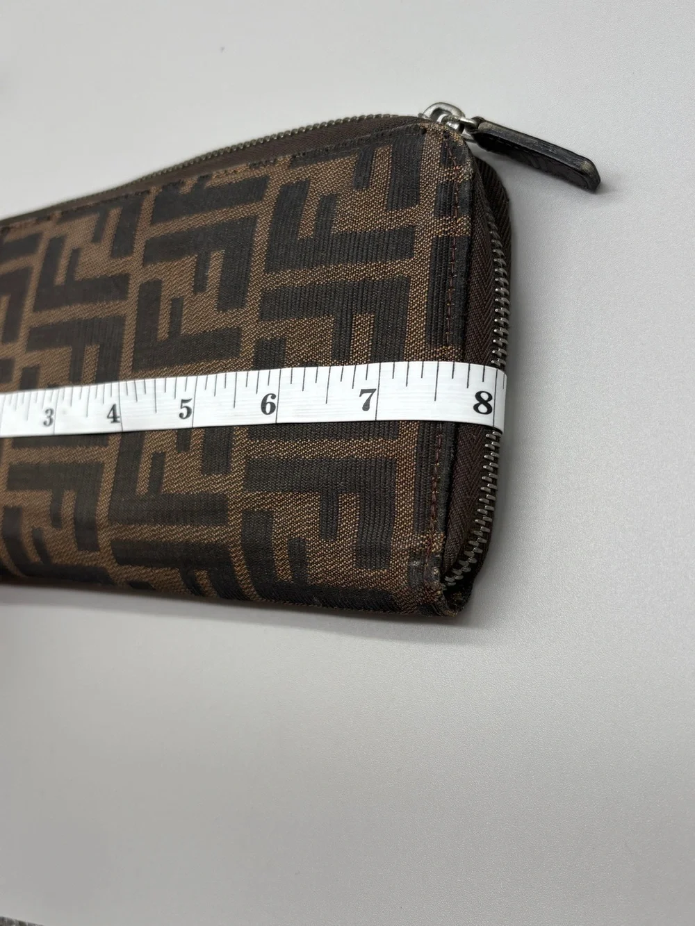 Fendi Zucca FF Canvas Zip-Around Wallet